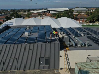 City of Geelong Bowls Club with CORENA funded solar panels on roof