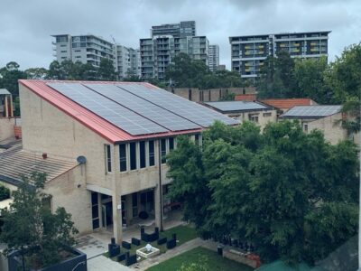 Robert Menzies College with CORENA funded solar panels on roof