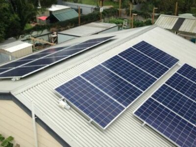 Solar panels funded by CORENA on roof of Camden Community Centre, SA