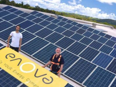 Solar panels funded by CORENA at Enova Community Generator, NSW