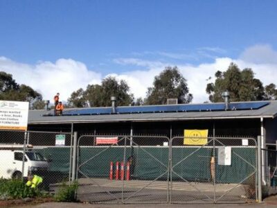 Solar panels funded by CORENA on roof of Gawler Community House, SA