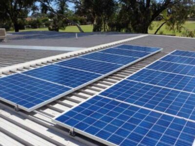 Solar panels funded by CORENA on roof of Warradale Community Child Care Centre, SA