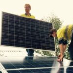 Solar panels funded by CORENA being installed at Nannup
