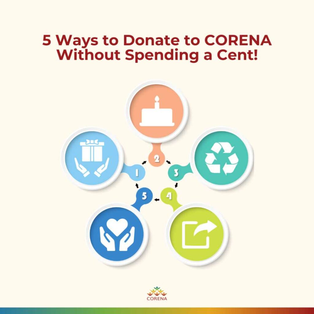 5 ways to donate to CORENA without spending a cent!