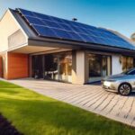 Household taking climate action with solar panels, battery, heat pump, and electric car