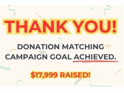 Donation matching campaign thankyou